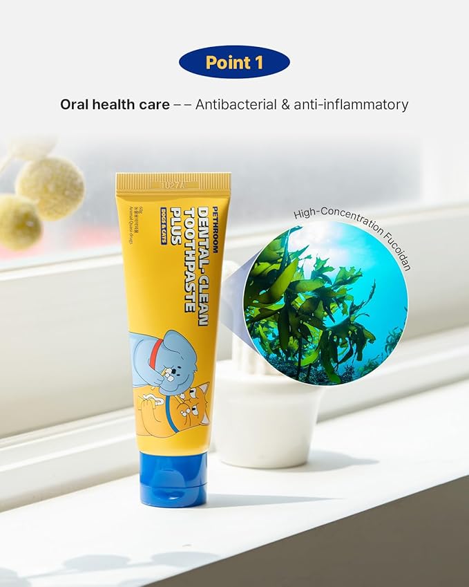PETHROOM Pet Dental Clean Toothpaste Plus for Dogs & Cats – Apple Flavor, Enzymatic Toothpaste for Fresh Breath & Plaque Control, Gentle Daily Dental Care, Net Wt 2.1 oz