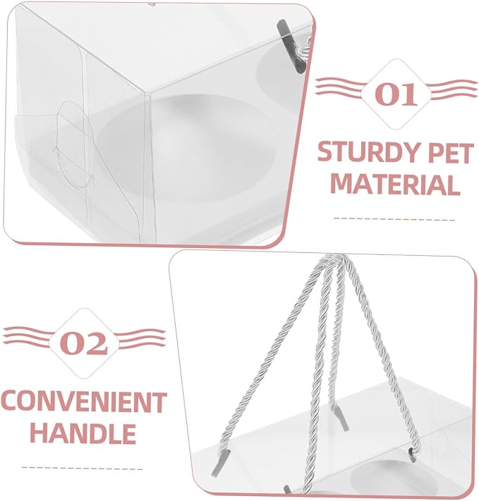 CIYODO Pet Storage Boxes Simple Elegant Design with String White 5pcs Portable Better Protection Effect, Bulk Packing Boxes for Wedding and Birthday