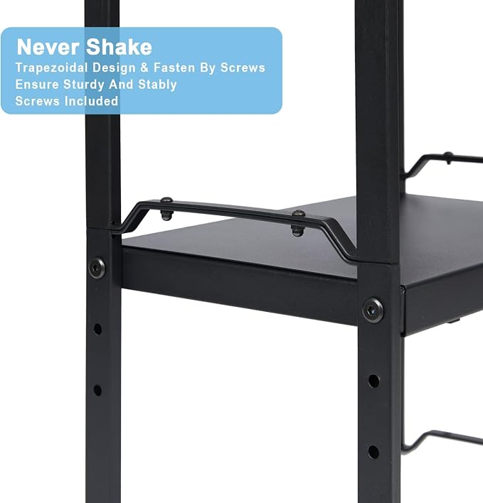 X-cosrack 25.5 Inches 2 Pack Expandable Cabinet Shelves, Stackable Shelf Organizer for Kitchen Cabinet Countertop Storage, Adjustable Counter Cupboard Pantry Organizer Shelf Rack Stand Riser, Black