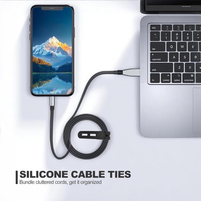 30 Pcs Cable Ties ，Silicone Cable Ties, Reusable Cord Organizer for Charger Cables, Hair Dryer, Home & Office, Flexible Cord Wraps for Electrical Wires (30 Pcs Cord Organizer)