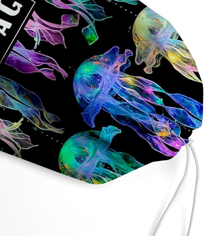 Reusable Grocery Plastic Bag Holde,for Home Kitchen Travelling Beach Camping Decor,Plastic Bag Organizer ， use 1 Pack，Marine life Jellyfish Pattern
