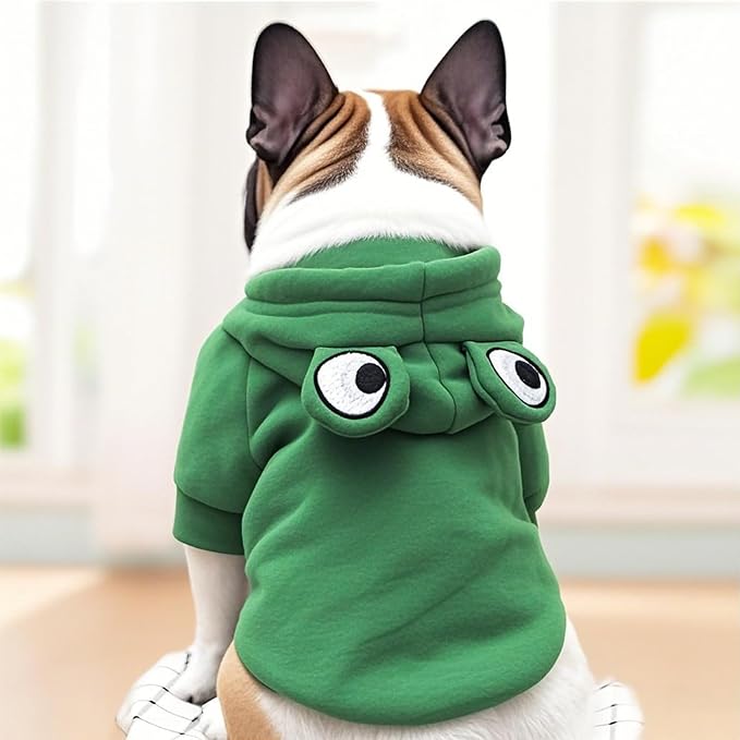 Pet Clothing Dog Transformation Shaped Hoodie (Frog,L) | Autumn and Winter Warm Small Large Dog Method Dou Cat Clothes For French Bulldog Chihuahua Pug Boston Terrier Dachshund