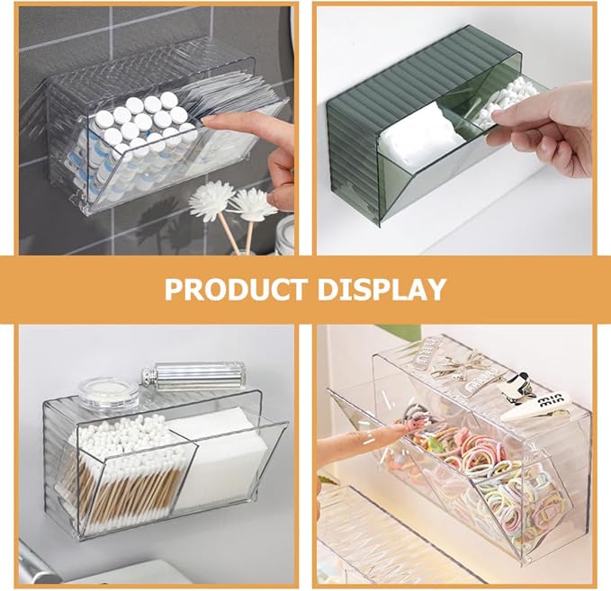 2pcs Wall Mounted Storage Box with Lid , Pet Dustproof Organizer