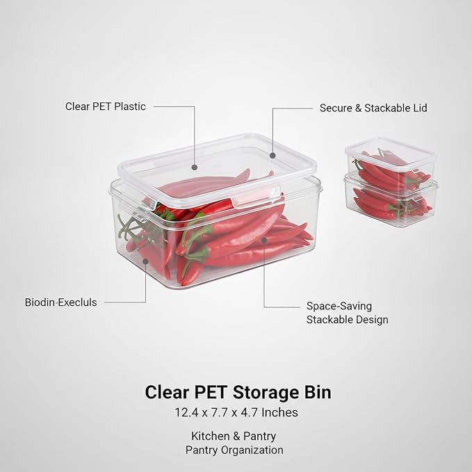 Rectangular Clear PET Storage Bin