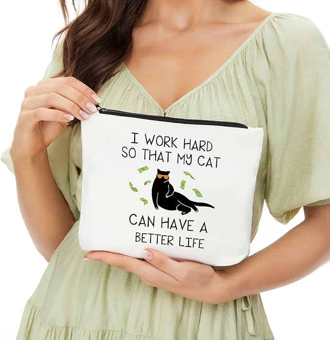 Cat Lover Gifts for Women, Funny Cat Makeup Bag,Cute Cats Gift Cosmetic Bag | Travel Toiletry Bags, Cats Mom Accessories Stuff for Teens Girls Pet Lover Daughter Birthday Friendship Cosmetic Pouch