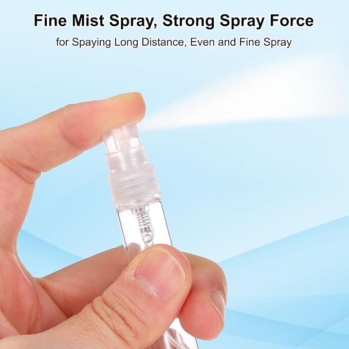 PATIKIL 2ml Glass Mini Perfume Sample Bottles, 36 Pcs Fine Mist Refillable Empty Mini Spray Bottle Fragrance Sample Bottles Sprayer for Perfume Travel Liquid Essential Oil, Clear