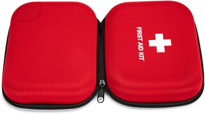 EVA Hard Red Medical Bag - Round, Emergency Responder, Camping, Outdoors (6.8x5.3x2.2 Inches)