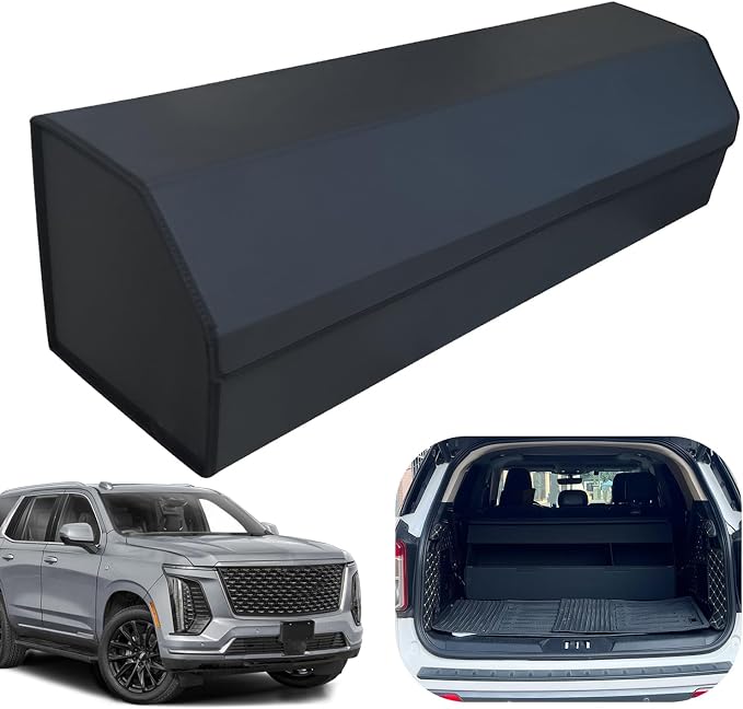 Car Trunk Organizer for For Cadillac Escalade - Custom Fit,Large Space Outdoor Trunk Organizer with Leather,Hook and Loop Fastener,4-Layer Cover,For Cadillac Escalade 2021-2025