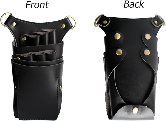 Scissor Pouch for Stylist Essentials Tools Bag, PU Leather Salon Hair Professional Scissors Holster for Hairdressers with Shoulder Belt