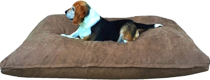 Dogbed4less Large Memory Foam Dog Bed for Medium Dogs, Orthopedic Comfort, Waterproof Liner and Suede Pet Bed Cover 41X27 Inch Pillow, Brown
