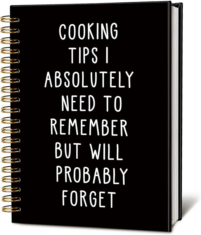 LIANGW Funny Baking Gifts Spiral Notebook Journal | Recipe Notebook Journal for Writing,Gifts for Bakers Cookie Lovers Cooks Dish,5.5x8.3 Inch