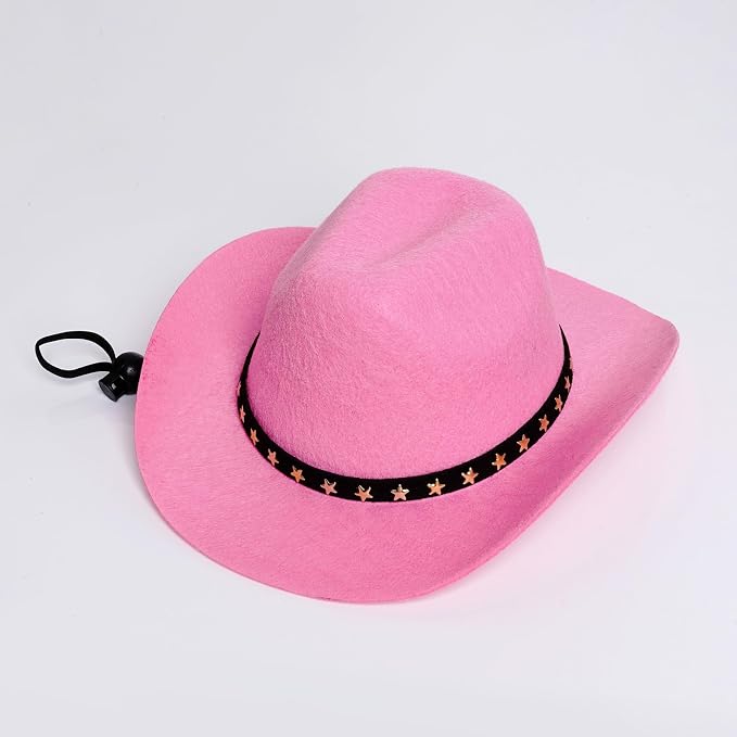 choyaxo Halloween Costumes for Dogs Cat Pet Cowboy Costume Cowboy Hat with Bandana Set for Halloween, Christmas, Holiday, Party, Cosplay (Pink, Large)