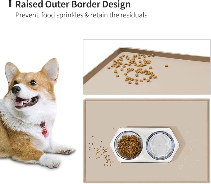 Silicone Dog Food Mat Waterproof Pet Feeding Tray for Large Dogs