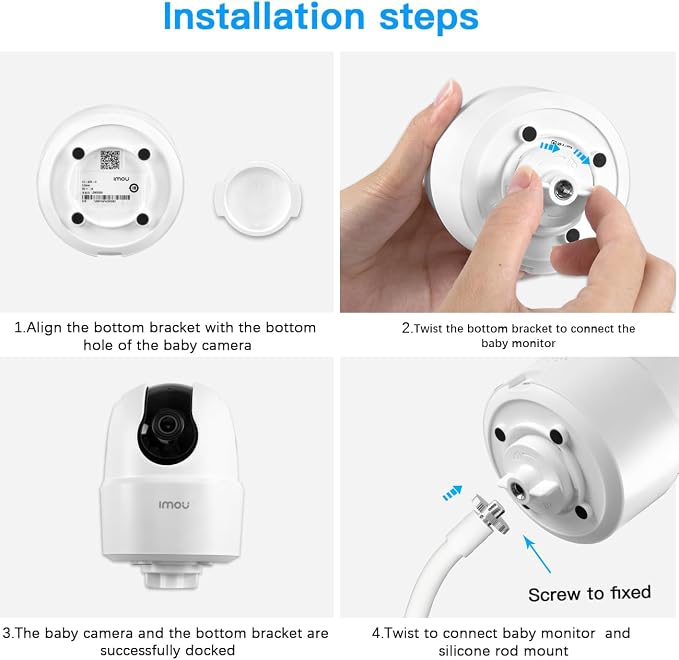 Clip Clamp Mount Compatible with Imou 2K WiFi Security Camera Indoor Pet Dog Baby Camera (White)