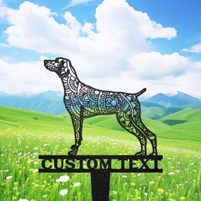 Custom Weimaraners Dog Stake Metal, Metal Yard Art, Dog Garden Sign | Pet Memorial Gifts for Dogs, Grave Marker, Grave Decorations for Cemetery, Dog Dad Gifts, Back Yard, Garden Decor