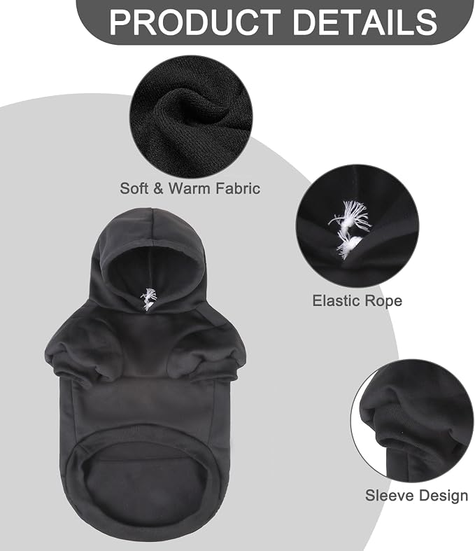 Security Dog Hoodies,Soft & Warm Dog Sweatshirt,X-Large | Halloween Dogs Costume Winter Autumn Fleece Pet Clothes Hooded with Pocket for Puppy,Cat, Small Medium Large Dogs