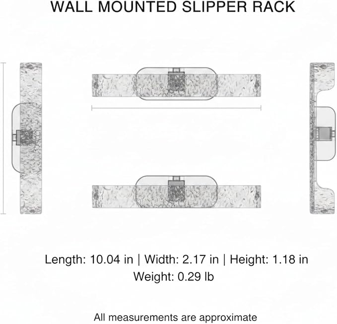 Sturdy PET Plastic Wall Slipper Rack, Adhesive No-Drill Shoe Organizer for Smooth Surfaces, Vertical Storage Caddy (1 Pack)