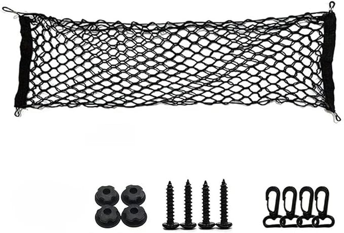 Car Nets Universal Car Trunk Storage Organizer Net Mesh Storage Bag Nylon Car Rear Cargo Net For A3 A4 A6 Q2 Q3 Q5 Q7 S3 S4 S5 S6 S7 Cargo Net (Double 90x30)