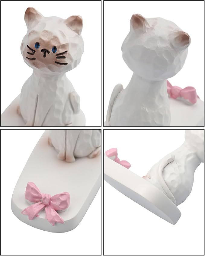 Cute Kitten Phone Stand Adorable Sitting Cat Phone Holder Cartoon Animal Mobile Holder Tablet Stand Cat Desk Ornament
