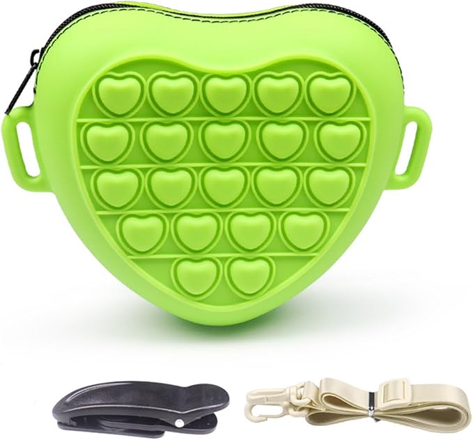 Silicone Dog Treat Pouch with Shoulder Strap and Waist Clip, Zipper Closure Closure to Avoid Spilling, Treat Pouches for Pet Training (Green)