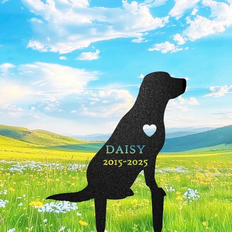 Personalized Labrador Retriever Dog Garden Statue Stake, Pet Loss Gift | Pet Memorial Gifts for Dogs, Grave Marker, Grave Decorations for Cemetery, Dog Dad Gifts, Back Yard, Garden Decor