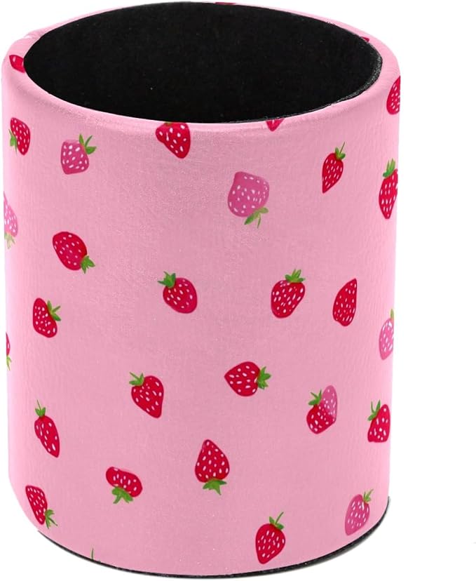 Strawberry Pen Holder, Pencil Cup Marker Brush Holder Desk Storage Case, Desktop Organizer for School Office Home Supplies