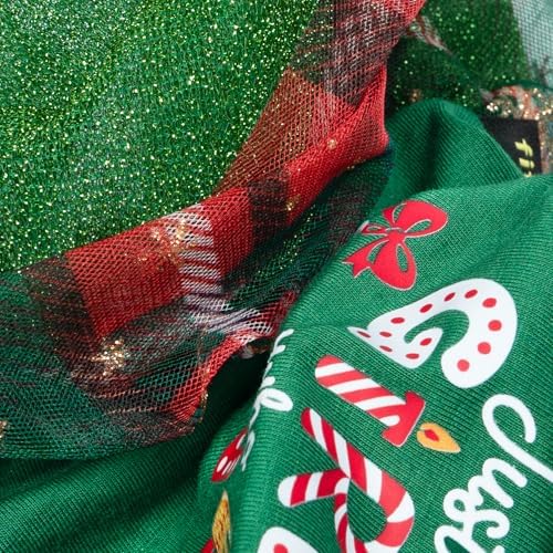 Fitwarm Just a Girl Who Loves Christmas Dog Tulle Dress, Funny Christmas Clothes for Small Dogs Girl, Holiday Pet Outfit, Red, White, Green, Yellow, Large