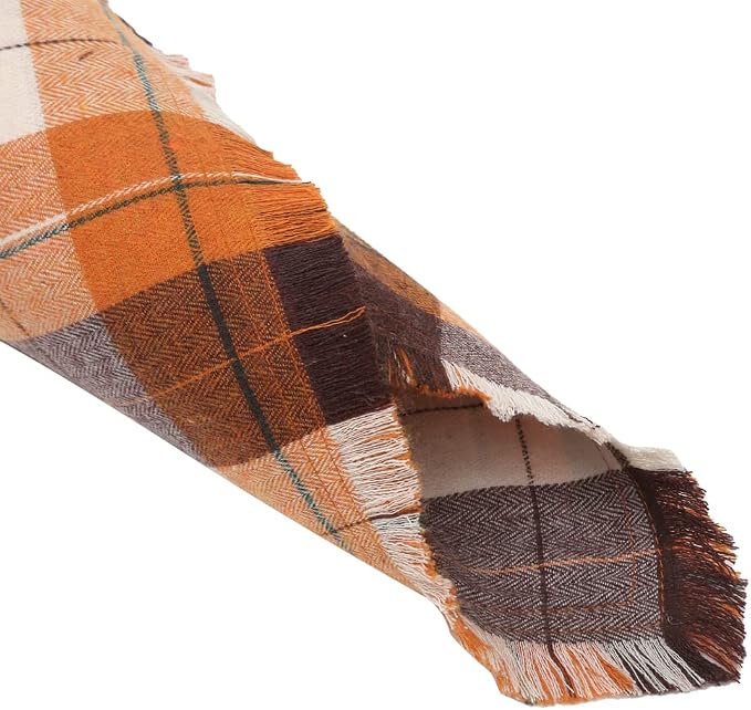 Fall Dog Bandana Autumn Thanksgiving Plaid Reversible Triangle Bibs Scarf Accessories for Dogs Pets