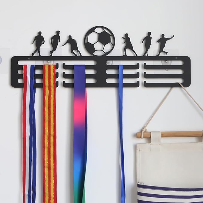 Award Hanger Football Theme Organizer | Sports Award Storage Rack for Runners Players Swimmers Gymnasts Athletes Winners Bedroom Office Gym Living Room