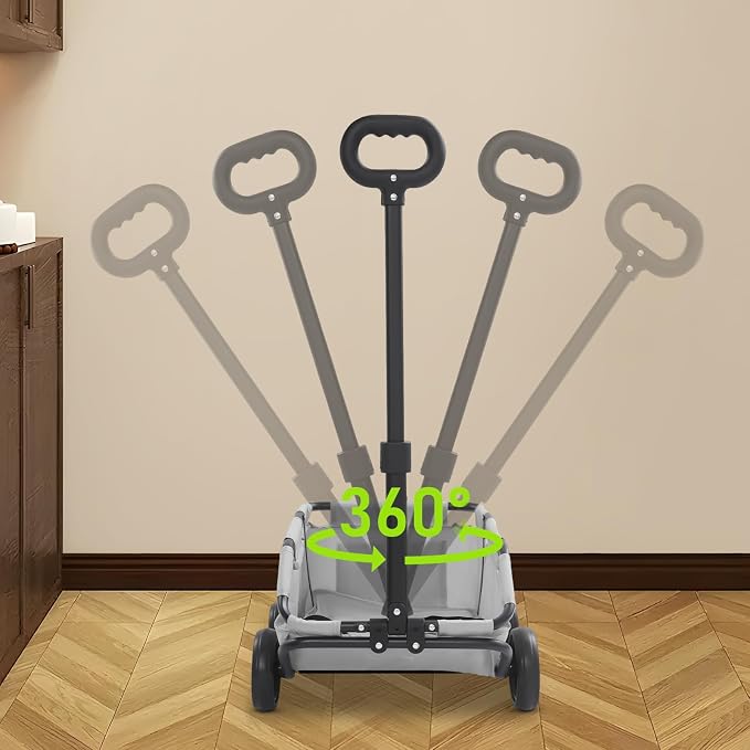 Dog Stroller, Portable Folding Dog Cart with 4 Wheels, Pet Stroller for Small Dogs Cats up to 16.53 LBS Pet Carrier Cart Cart with 360° Rotatable Handle for Travelling Shopping Walking Playing (Grey)