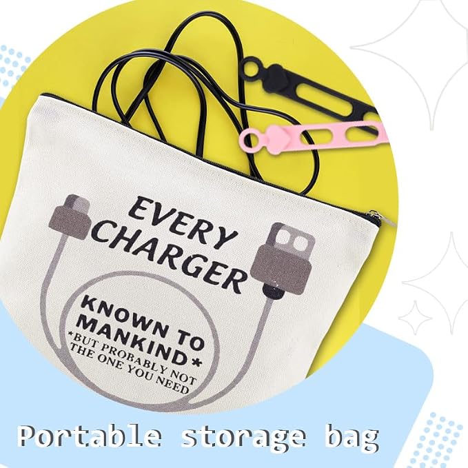 Sisadodo Charging Cable Organizer Travel Bag Toiletry Makeup Cosmetic Bags Medicine Med Toiletry Bag Pouch Diabetic Gifts Bags
