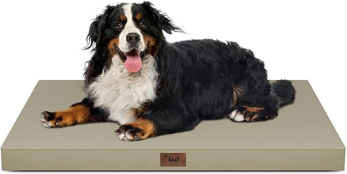 Outdoor Extra Large Dog Bed XXL for Giant Breed Dogs | Egg Crate Orthopedic Foam, Fits 48x30 Crates, TPU Waterproof Layer, Machine Washable 1680D Oxford Cover, Up to 110 lbs