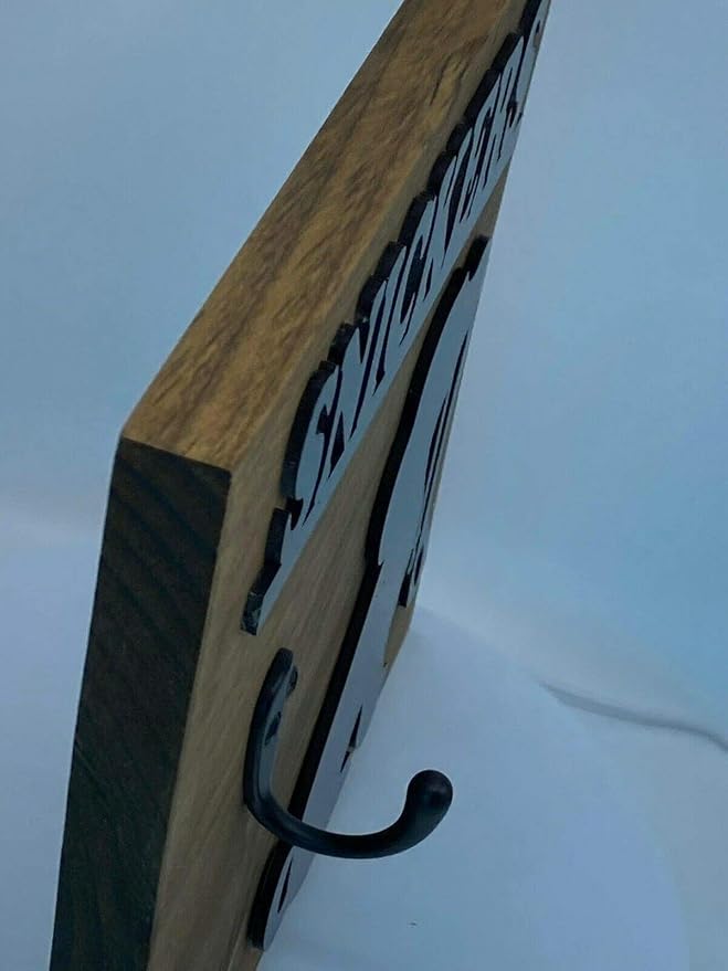 Personalized Wooden Dog Leash Hangers Custom Leash Holder Puppy Pet Hook Name Bone Sign Wall Organizer Decor, Hook and Hardware Is Installed Ready To Use, No More Where's the Leash? A Must Have