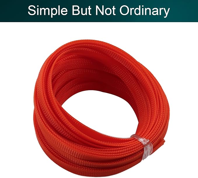 Jutagoss PET Expandable Braided Cable Sleeve, 32.8ft - 1/2 inch Orange Cable Management Sleeve, Wire Loom Tube Cord Protector for USB Cable, Power Cord, Audio Video and More, 1Pc