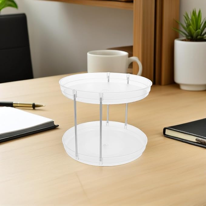 Tier Pet Lazy Susan Organizer Rotating Storage Rack | 360 Degree Smooth Rotation, Vanities and Medicine Cabinets, Easy Cleaning