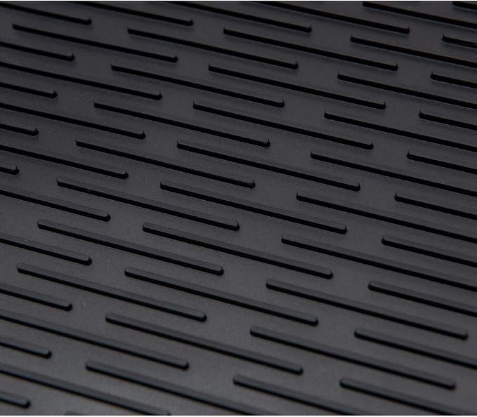 ZLR 2 Pcs Heavy-Duty Silicone Dish Drying Mat (16" x 18" / 401 x 455mm) - XL Family-Size Thick 5mm Drainboard for Pots, Pans & Heavy Cookware - Oversized Trivet & Counter Protector, Non-Slip (Black)