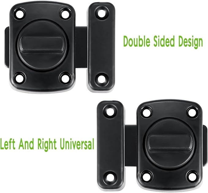 3 Pcs Black Rotating Bolt Latch,Zinc Alloy Cabinet Lock_B | Pet Door Lock, Barn Door Latch,for Drawer,Storage Box,Locker,Closet,Pet Cage,Wine Cabinet,Protect Privacy