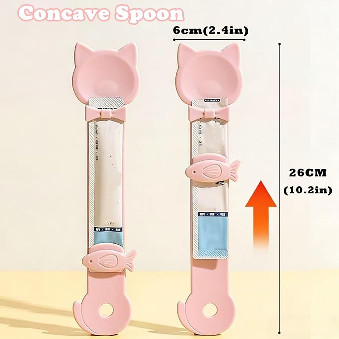 Cat Treat Spoon Squeeze & 3 Pcs Can Lids | Cat Treat Feeder for Liquid Snack | Universal Silicone Pet Can Covers BPA Free | Churu Spoon Dispenser(Multicolor)