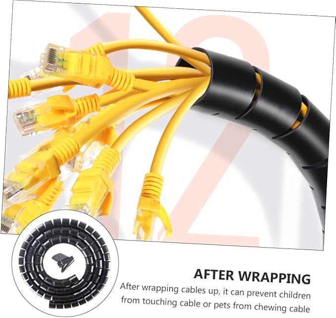 UKCOCO 1Set Spiral Cable Wrap Coiled Tube Sleeve for Wire Management Durable Cable Organizer with Thickness Pet Design Prevents Chewing Easy Installation Seamless