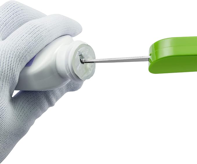 Medarchitect Right Hand Pill Counting Tray with Spatula, Light Green | Dual-channel food-grade surface made without BPA, with hooked plastic handle for sanitary tablet sorting