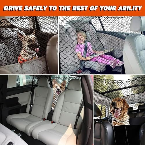 Car Pet Barrier Net Suitable for 2011-2023 Dodge Charger, Rear Seat Organizer Pouch Interior Space Partition Shroud Protection Component