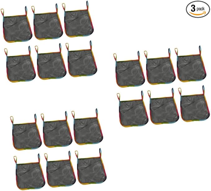 LIOOBO 3sets 6pcs Stroller Organizer Bag Hanging Storage for Diapers Capacity Mesh Design for Efficient Organization Compatible with Strollers Rainbow Trim 6pcs*3