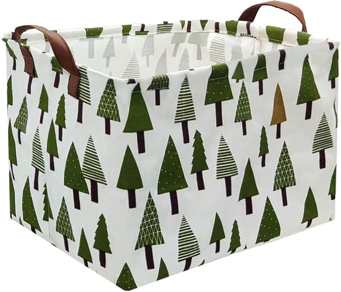 Tree basket,Laundry Basket Green Hamper Fabric Laundry Hamper,for baby hamper Nursery Toy Organizer tree room decor,Christmas gift decor,Gift Basket (tree)