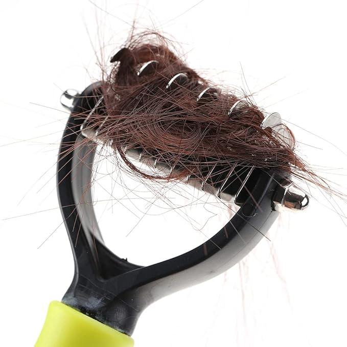 Deshedding Dog Brush, Cat Brush Dog Brush for Shedding Dog Rake Double Sided Undercoat Rake Comb for Detangling, Deshedding Pet Grooming Brush for Small, Medium Dogs and Cats