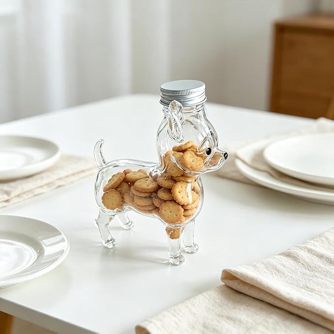 Chihuahua Candy Jar, Pet Cookie Jar, Glass Dog Storage Snacks Treat Container With Lid, Adorable Candy Jars For Cookie, Candies, Coffee Pods, Pet Lovers Gifts
