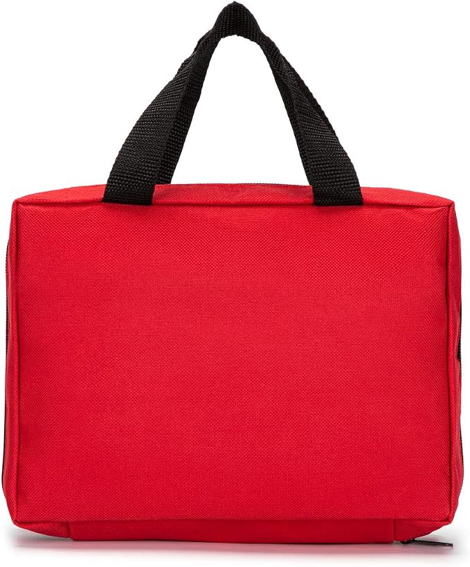 Red First Aid Bag Empty Travel Rescue Pouch First Responder Storage Medicine Emergency Bag for Car Home Office Kitchen Sport Outdoors (Red)