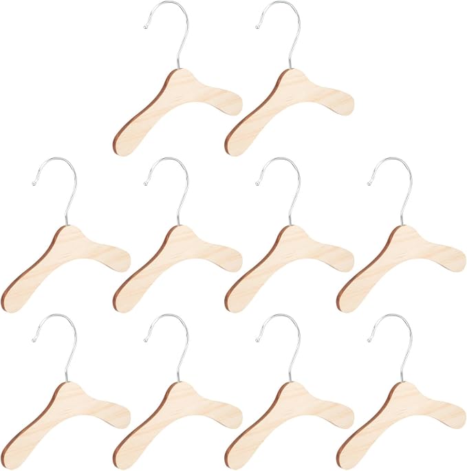 BESPORTBLE Wear-Resistant Wooden Pet Clothes Hangers for Dogs and Cats, 8.66 Inch Solid Wood Sturdy Dog Hanger, Professional Portable Clothes Organizer for Small Pet Apparel