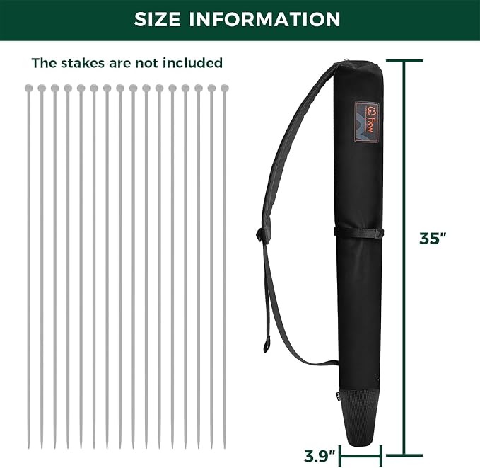 FXW Stake Bag Designed for Storing and Carrying While Camping | Multi-Brand Fit, for 32"H Playpen Stakes, Hands-Free Design, Stakes Not Included