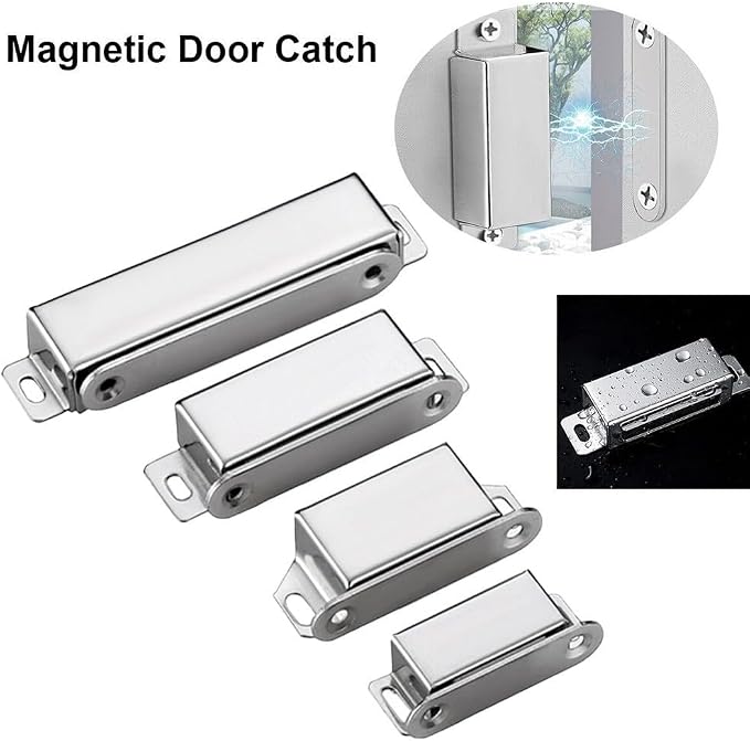 304 Stainless Steel Magnetic Cabinet Latch with 40kg Pull Force, Door Catch for Kitchen Bathroom and RV Use(M)