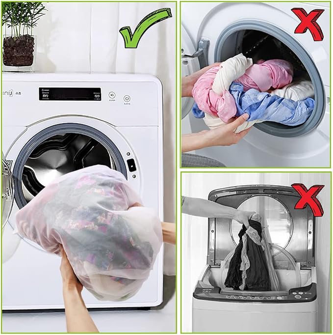 Tenn Well 2Pk 35x27" Large Mesh Laundry Bags Fine Net Washable for Blankets | Fine net washable bags for delicates, comforters, bedding, clothing, toys, pet items
